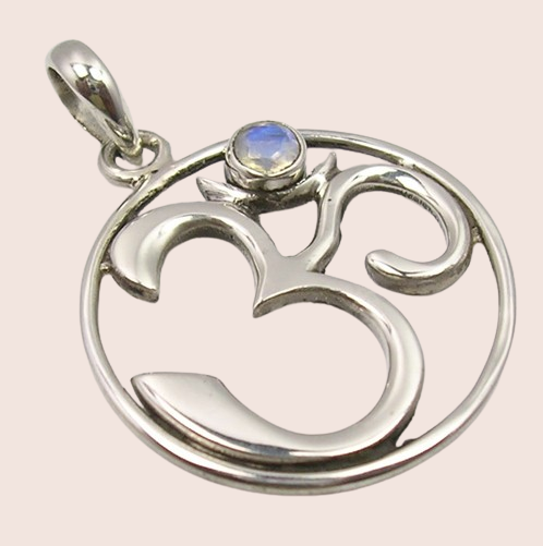 maansteen "OHM" hanger 925 zilver